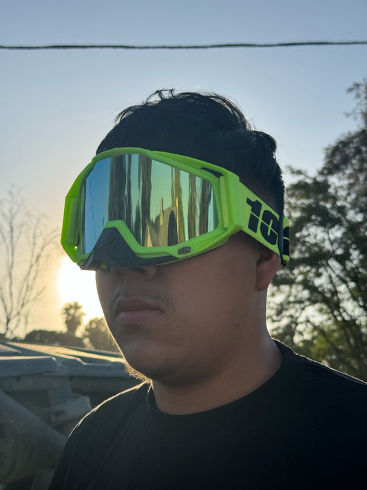 100% Green Off-Road Goggles