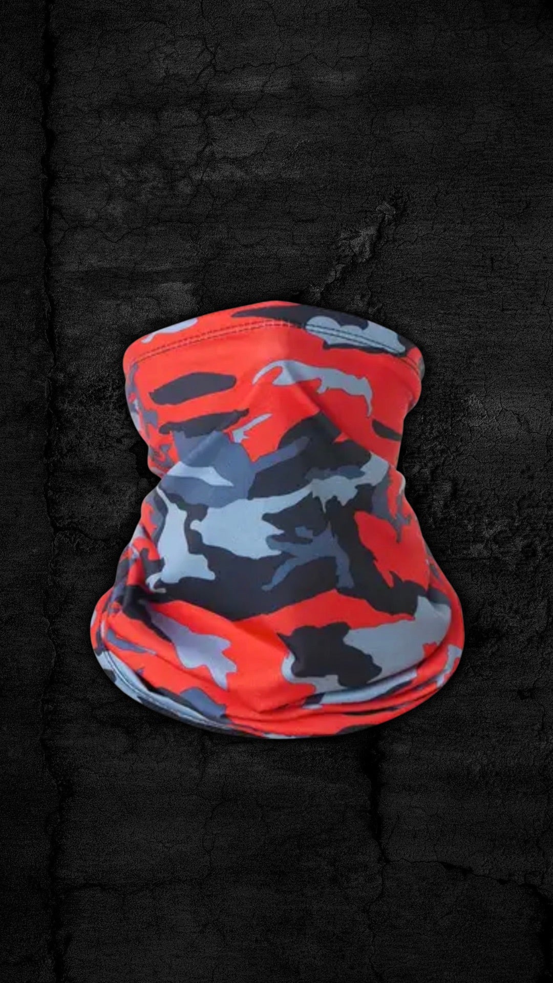 RED CAMO FACE COVER