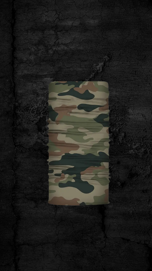 GREEN CAMO FACE COVER