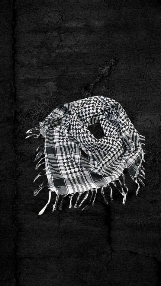 WHITE ARAB SCARF FACE COVER